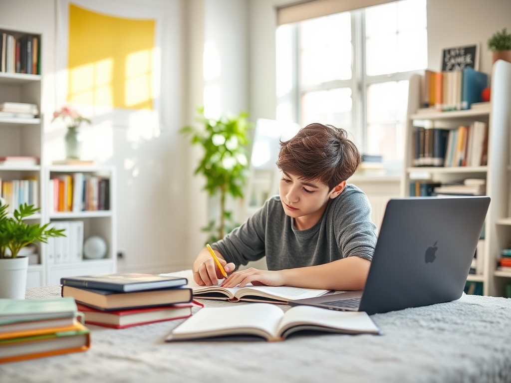 공부 의욕 없을 때 대처법을 찾는 학생의 모습