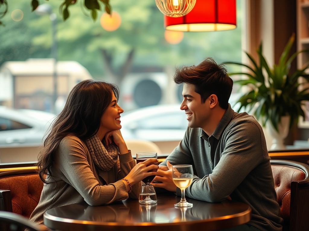 소개팅에서 대화하는 모습