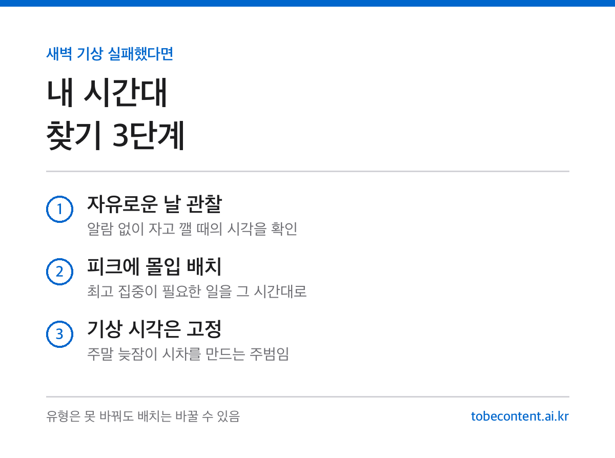 크로노타입 확인 3단계 정리 카드