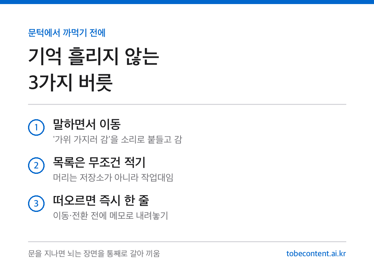 도어웨이 효과 대처 버릇 3가지 카드