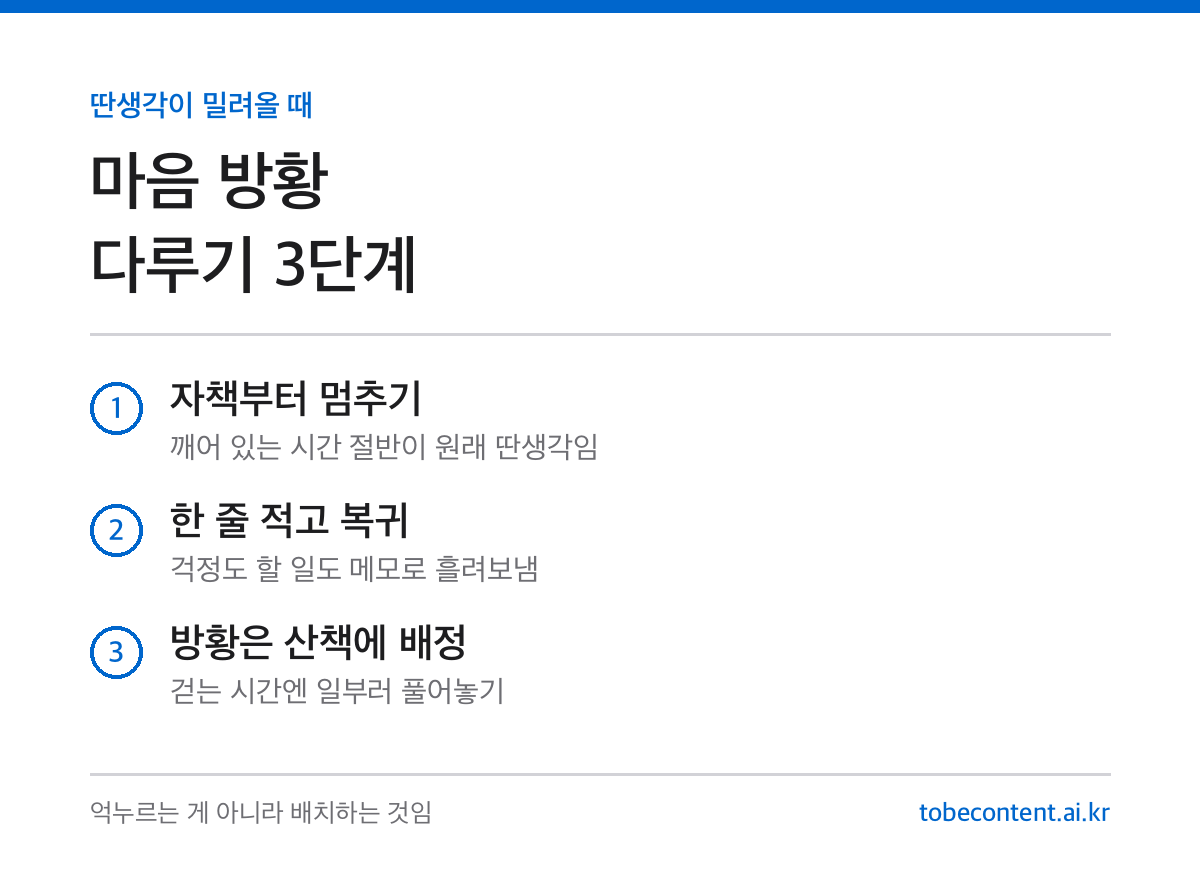 마음 방황 다루기 3단계 정리 카드