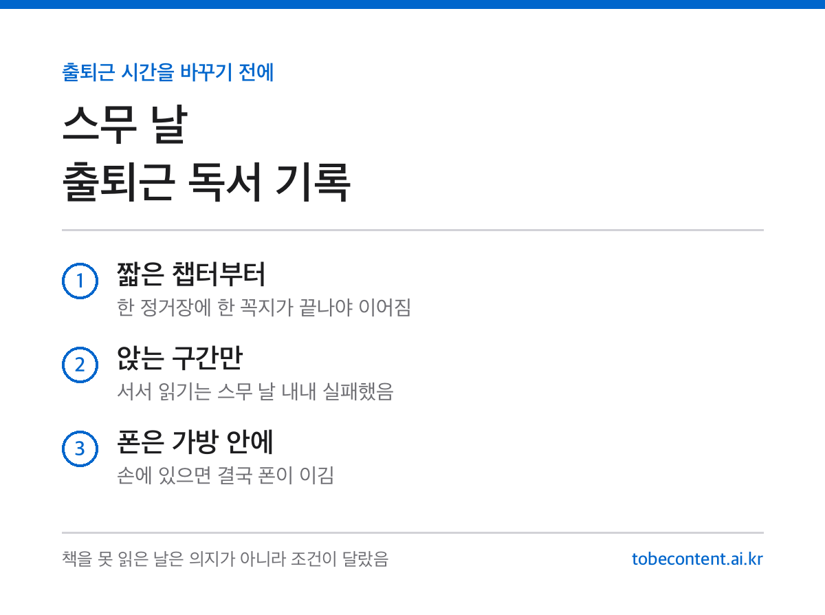출퇴근 독서 실험 카드