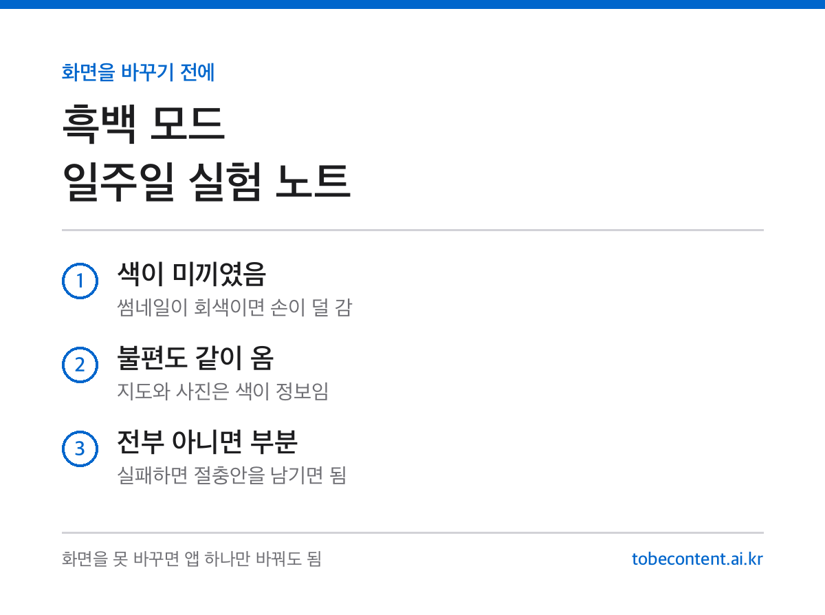 흑백 모드 실험 카드
