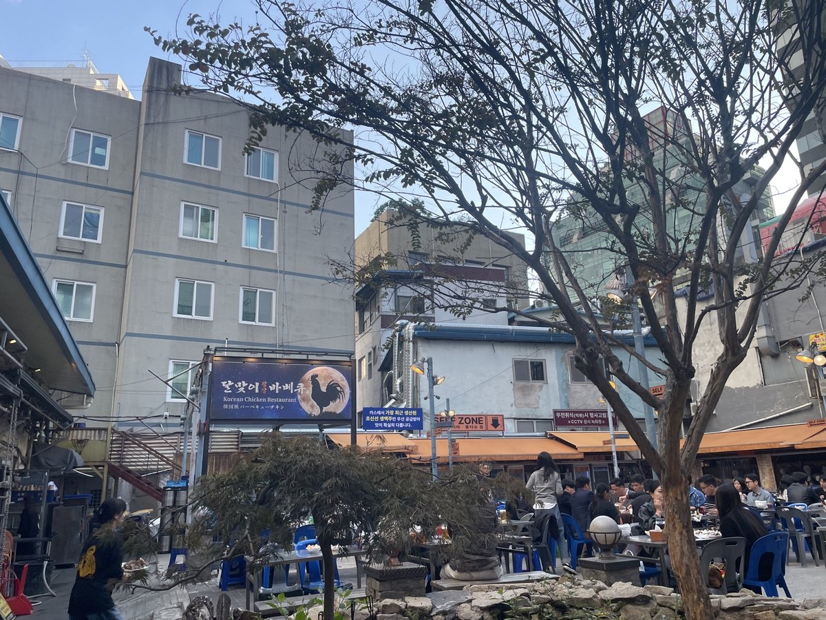저녁 무렵 을지로 야장 골목 전경
